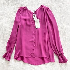 NWT Joie Size Small Fuchsia Long Sleeve Blouse